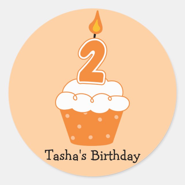 Personalized Birthday Cupcake Stickers (Front)