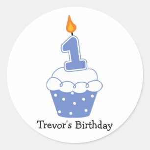 Personalized Birthday Cupcake Stickers