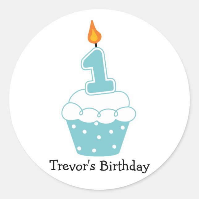 Personalized Birthday Cupcake Stickers (Front)