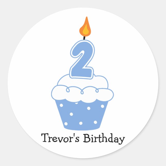 Personalized Birthday Cupcake Stickers (Front)