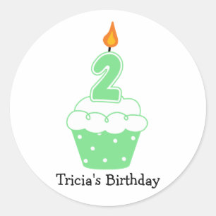 Personalized Birthday Cupcake Stickers