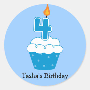 Personalized Birthday Cupcake Stickers