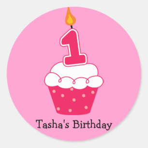 Personalized Birthday Cupcake Stickers