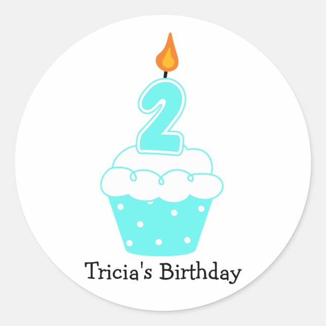 Personalized Birthday Cupcake Stickers (Front)