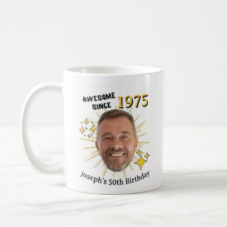 Personalized Birthday Custom Photo, Name & Year Coffee Mug