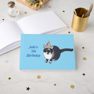 Personalized # Birthday Cute Cat Guestbook