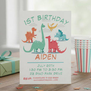 Personalized Birthday Dinosaur Invitation