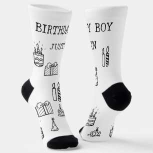 Personalized Birthday Doodle art Custom Socks