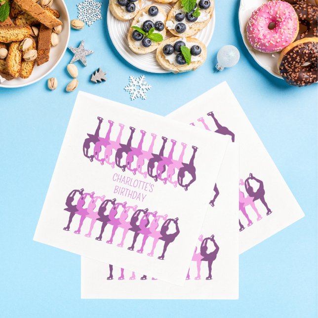 Personalized Birthday Figure Skating  Napkin (Creator Uploaded)