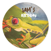 Personalized Birthday Frog Sticker Labels
