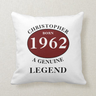 Personalized Birthday Gift Add Name Year Born Throw Pillow