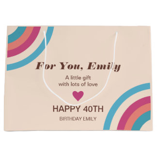 Personalized Birthday Gift Bag, Personalized Name  Large Gift Bag