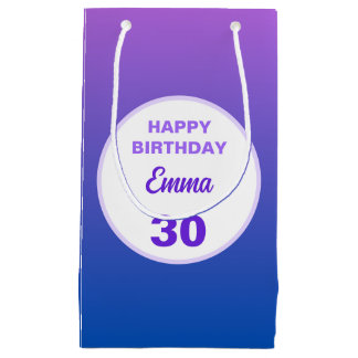 Personalized Birthday Gift Bag with Purple Gradien