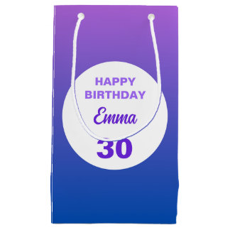 Personalized Birthday Gift Bag with Purple Gradien