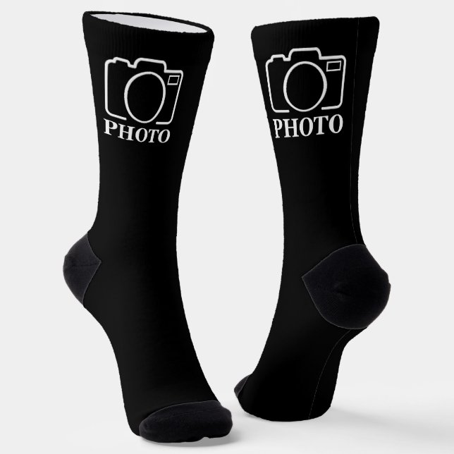 Personalized Birthday Gift Idea Upload Your Photo Socks (Angled)