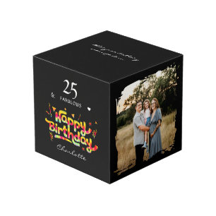 Personalized Birthday Gift with Custom Photo Name Cube