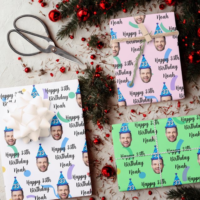 Personalized Birthday Gift Wrap, Custom Age Name  Wrapping Paper Sheet (Creator Uploaded)