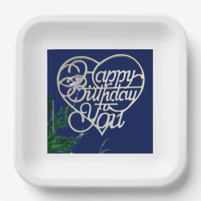 Personalized Birthday Gifts Square Paper Plate (Front)