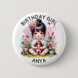 Personalized Birthday Girl  2 Inch Round Button