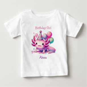 Personalized Birthday Girl   Axolotl Themed Baby T-Shirt