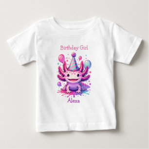 Personalized Birthday Girl   Axolotl Themed Baby T-Shirt