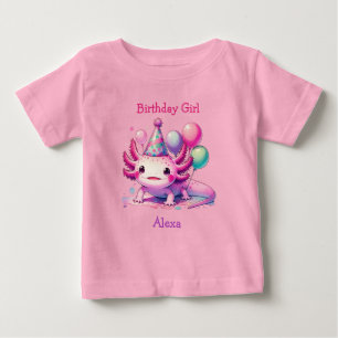 Personalized Birthday Girl   Axolotl Themed Baby T-Shirt