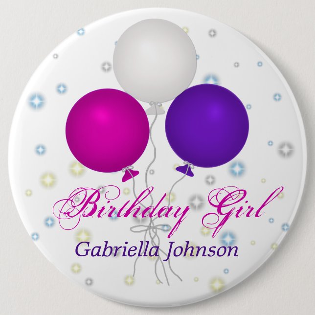Personalized: Birthday Girl Button (Front)