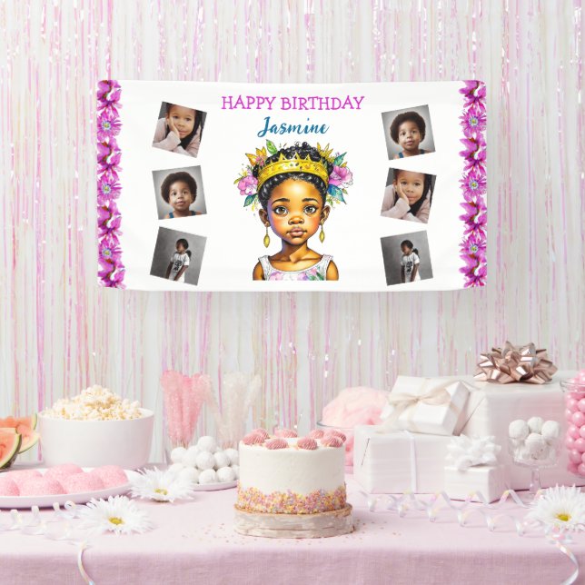 Personalized Birthday Girl Princess of Colour Banner (Party)