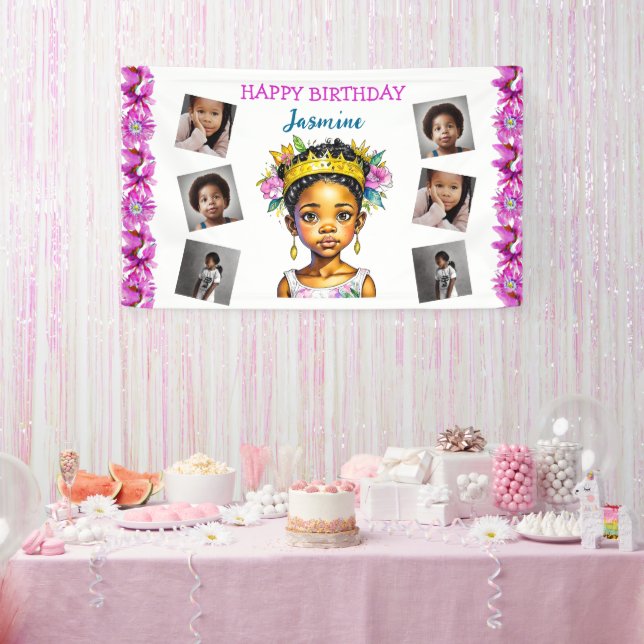 Personalized Birthday Girl Princess of Colour Banner (Party)