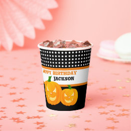 Personalized Birthday Halloween Paper Cups