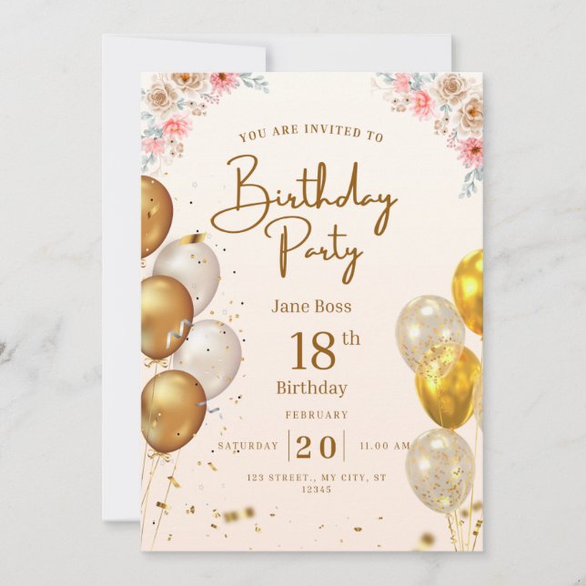 Personalized Birthday Invitation (Front)