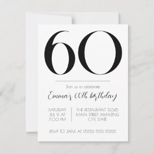 Personalized Birthday Invitation Black and White