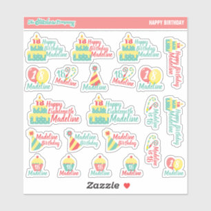 Personalized Birthday Labels   Custom Stickers