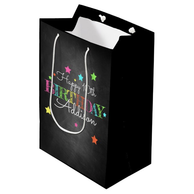 Personalized Birthday Medium Gift Bag (Front Angled)
