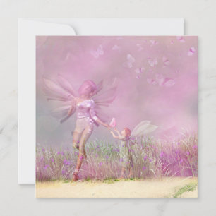 Personalized Birthday Modern Girly Pink Fairies