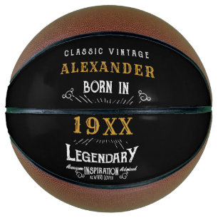 Personalized Birthday Monogram Legendary Father Basketball