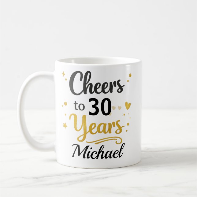 Personalized Birthday Mug Cheers To Years Gift (Left)
