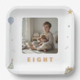 Personalized Birthday Napkins Age 8 Paper Plate