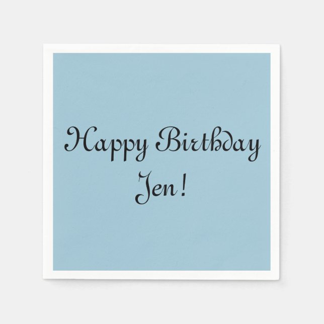 Personalized Birthday Napkins - Any colour and fon (Front)