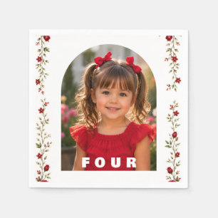 Personalized Birthday Napkins Girl Age 4