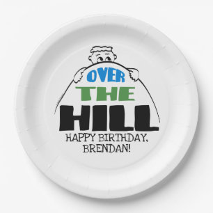Personalized Birthday Over the Hill Paper Plate