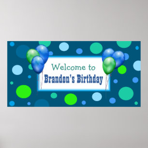 Personalized Birthday Party Banner for Boy Poster