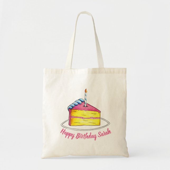 Personalized Birthday Party Cake w/ Candle Tote (Front)