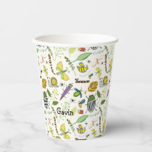 Personalized Birthday Party Cups Bug Design