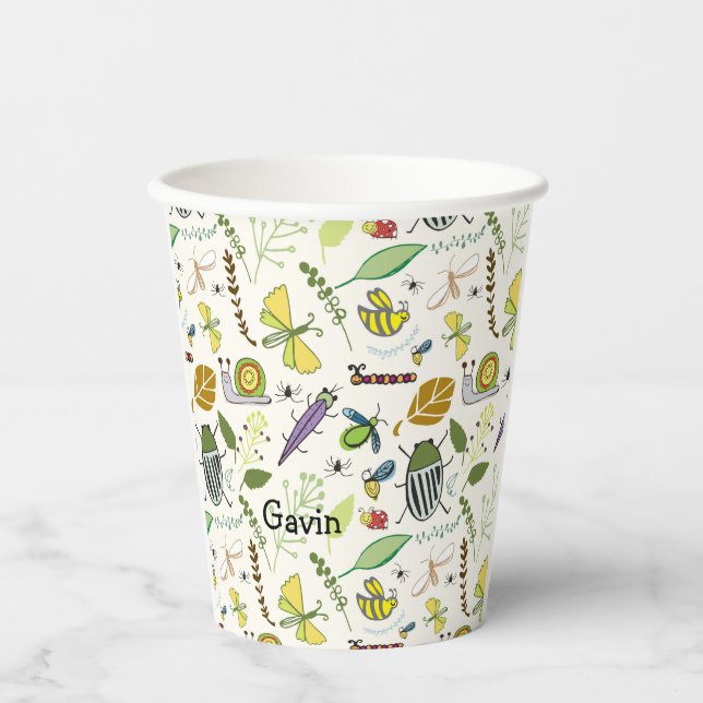 Personalized Birthday Party Cups Bug Design (Front)