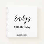 Personalized Birthday Party Guest Book Black White<br><div class="desc">Personalize this stylish Birthday party guest book. Simply add your custom name in handwriting script on the front. Add your custom name and date on the back of the book. A unique gift for yourself,  friends and family.</div>