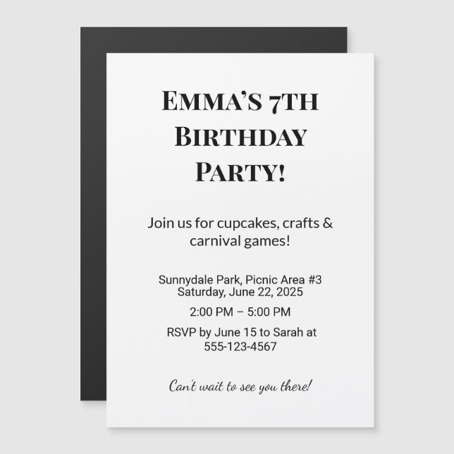 Personalized Birthday Party Invitation  (Front/Back)