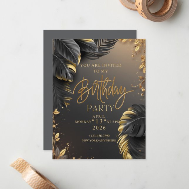 "Personalized Birthday Party Invite (Front/Back In Situ)
