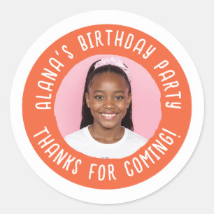 Personalized Birthday Party Thank You Favour  Classic Round Sticker