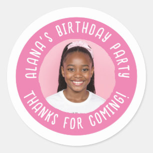 Personalized Birthday Party Thank You Favour Classic Round Sticker